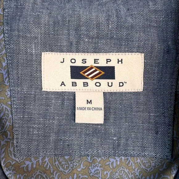 Joseph Abboud Linen Sport Coat Blazer Jacket Men Medium Blue Lightweight Coastal - Picture 4 of 14